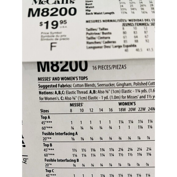 McCall's M8200 Misses 8 to 16 Peasant Tops and Halters Sewing Pattern Uncut - Picture 5 of 7